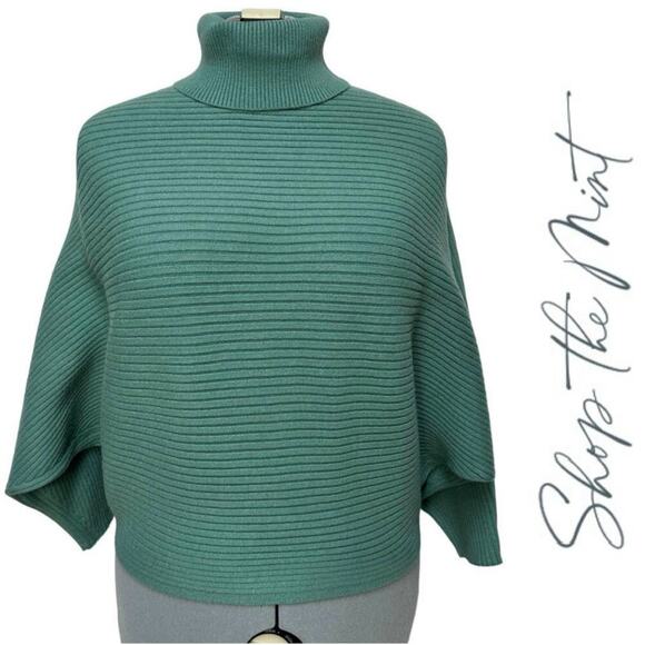 Cozy Turtleneck Dolman Sleeve Preppy Vintage Style Pullover Ribbed Sweater Sz: S - Picture 2 of 9